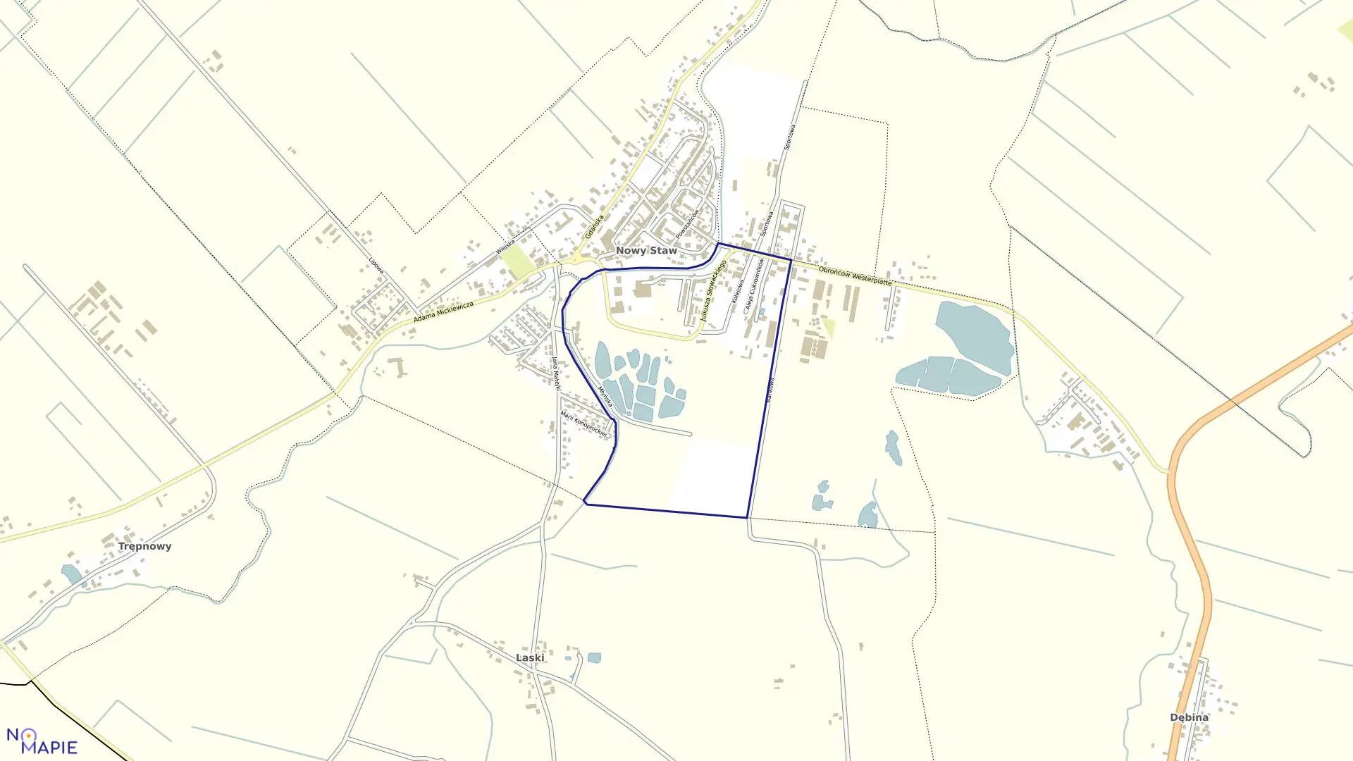 Mapa obrębu 5 - Nowy Staw w gminie Nowy Staw